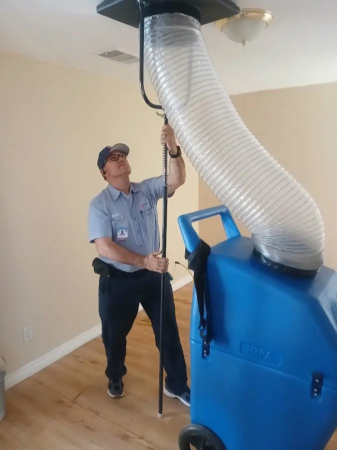 Mini Split Installation technician using HEPA equipment in Maryland City